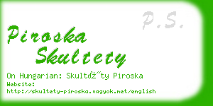 piroska skultety business card
